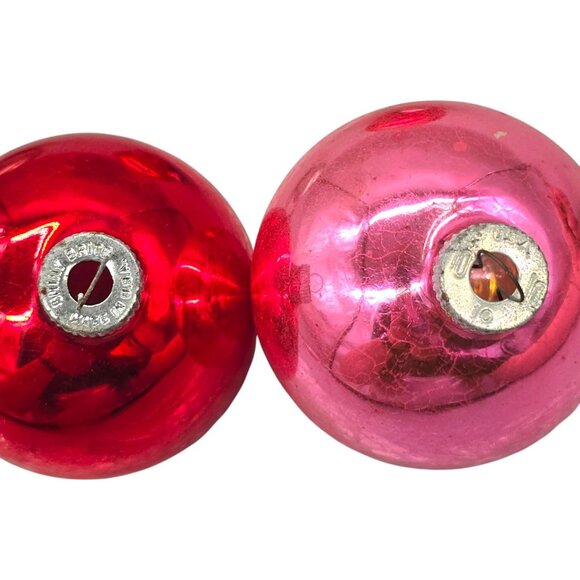 Set Of 7 Shiny Brite Christmas Tree Mercury Glass Ornament Vintage - Picture 9 of 16